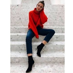 Rachel Zoe Red Wool Turtleneck Sweater